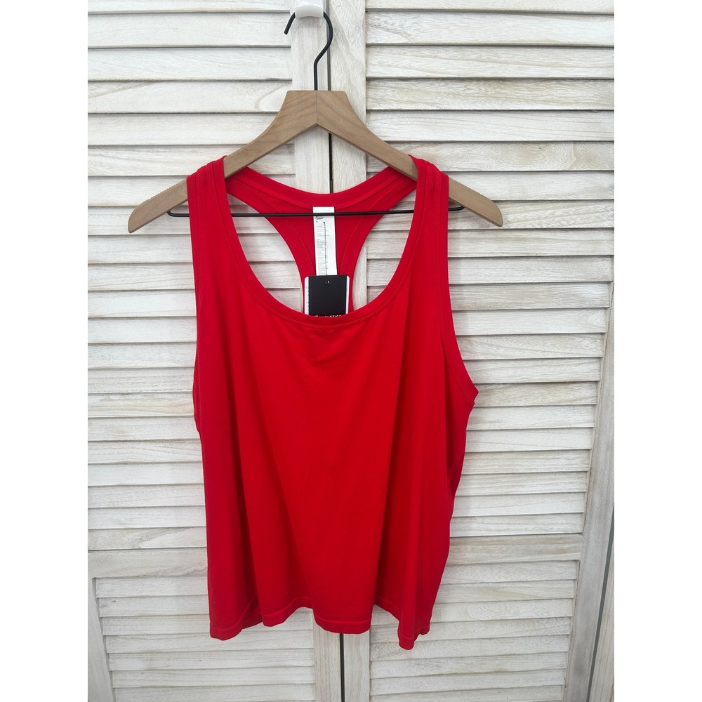 NEW Fabletics Tank Top Size XXL 1X Bright Red Activewear Racerback Gym Shirt
